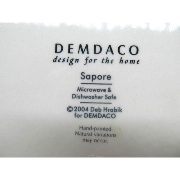 Demdaco Sapore 2004 Deb Hrabik Set Of 2 Hand Painted Green Salad Plates EUC - Picture 5 of 8